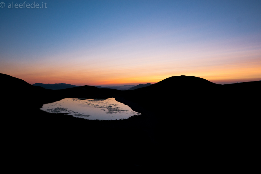 tramonto lago scaffaiolo